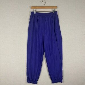 Vtg 90s Track Pants Mens L Lined Windbreaker Joggers Purple‎ Training Sports